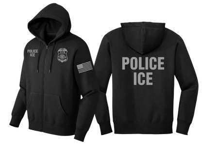 POLICE ICE FULL ZIP HOODED SWEATSHIRT-DT1103