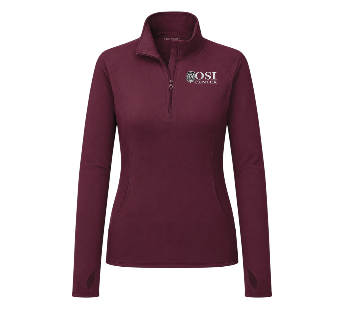 WOMEN'S OSI CENTER LOGO 1/4 ZIP PULLOVER SPORT-TEK SPORT WICK STRETCH LST850