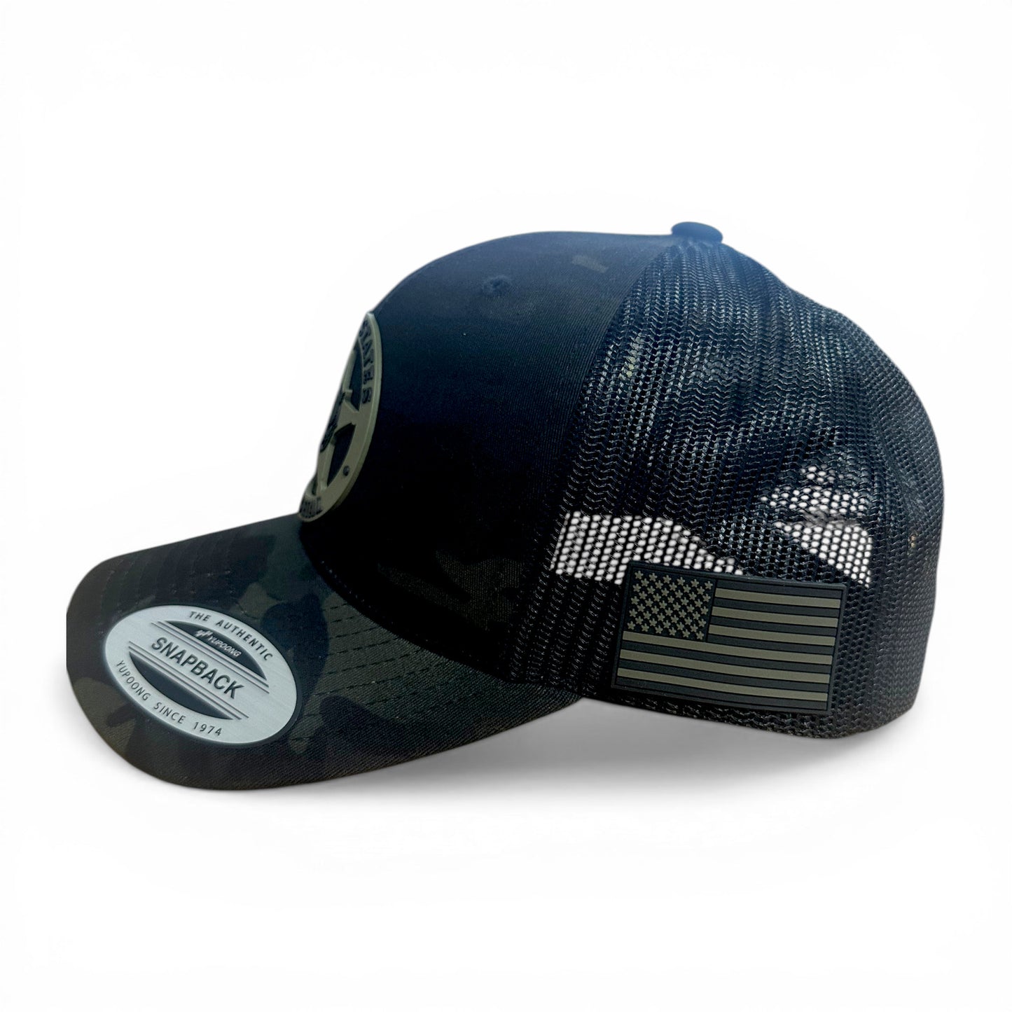USMS PVC STAR W/ OD/BLACK PVC FLAG ON LEFT SIDE YP CLASSIC HAT-STC39