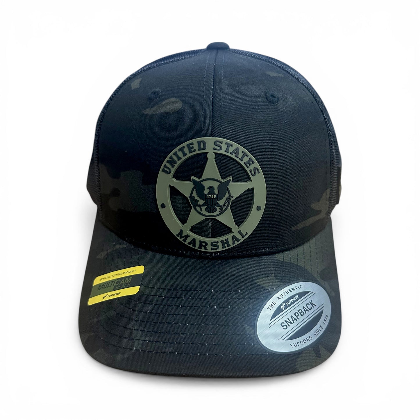 USMS PVC STAR W/ OD/BLACK PVC FLAG ON LEFT SIDE YP CLASSIC HAT-STC39