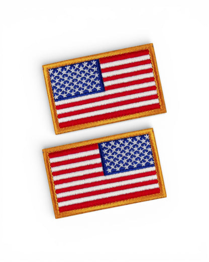 U.S. FLAG PATCH RED/WHITE/BLUE- GOLD TRIM