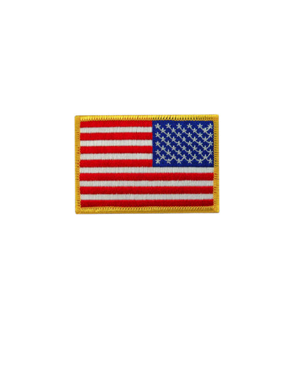 U.S. FLAG PATCH RED/WHITE/BLUE- GOLD TRIM