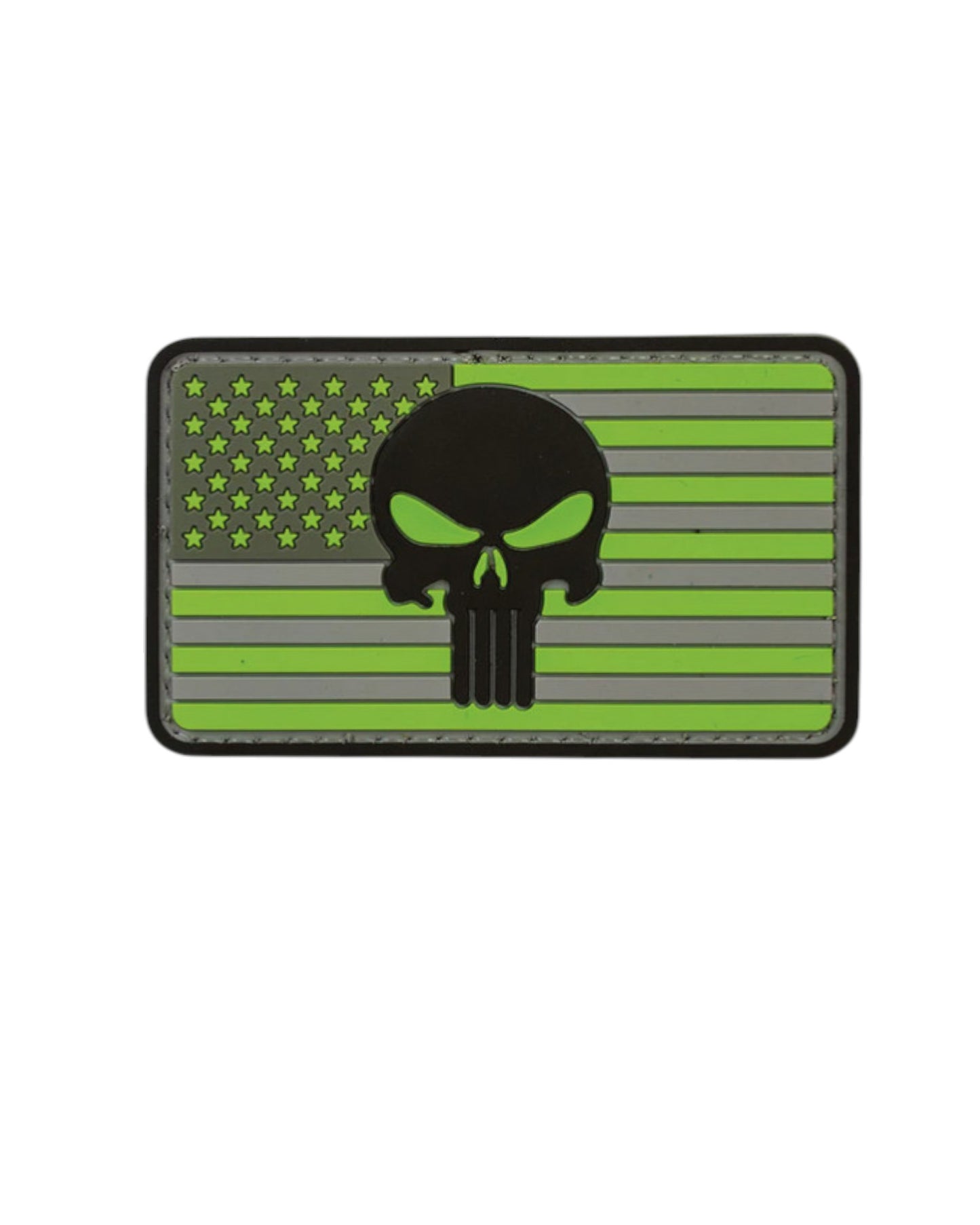 PUNISHER FLAG HI VIZ GREEN & GRAY MORALE PATCH