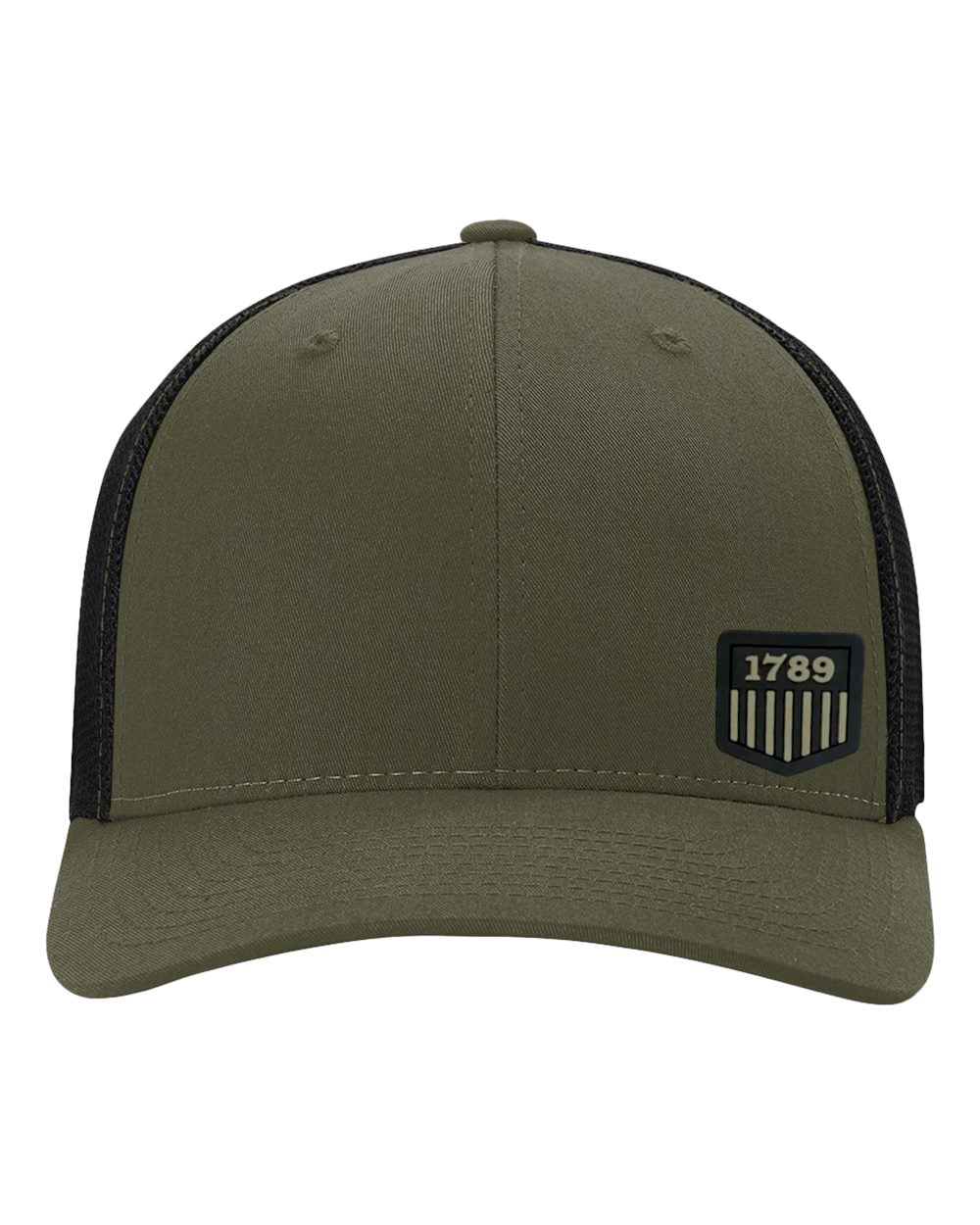 USMS PVC 1789 LOGO BLACK/OD FLEX TRUCKER CAP-110