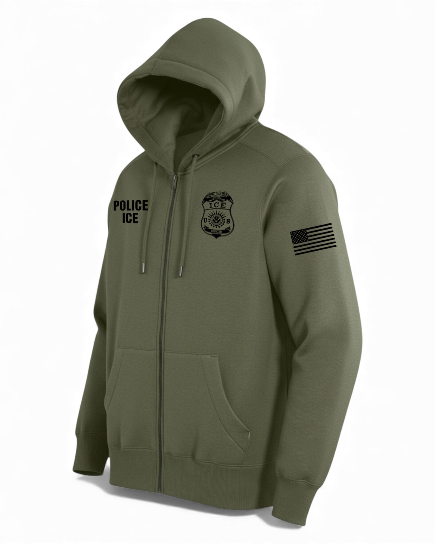POLICE ICE FULL ZIP HOODED SWEATSHIRT-DT1103