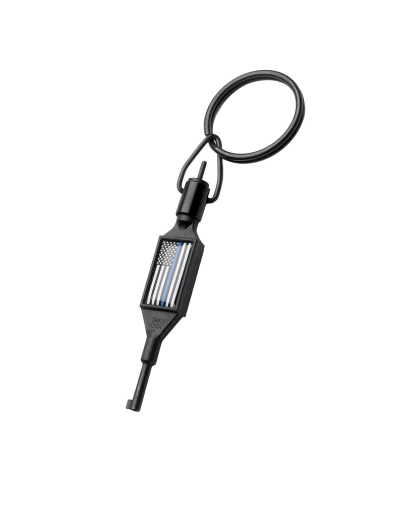 ZAK TOOL SWIVEL CUFF KEY W/ BLUE LINE FLAG. – Sally's Cop Shop