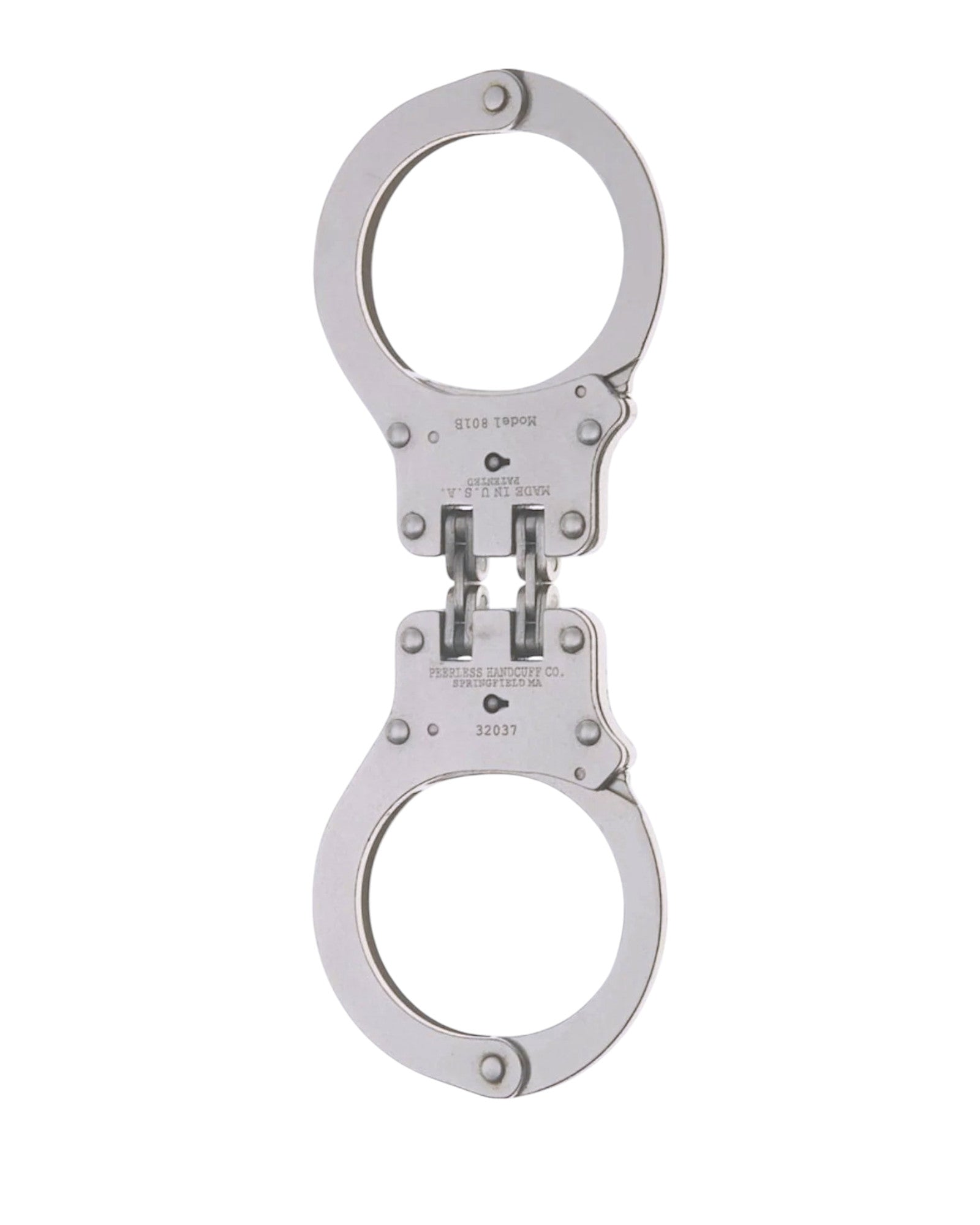 Peerless Handcuffs 801C Nickel Finish Hinged PR-4801 Includes Keys