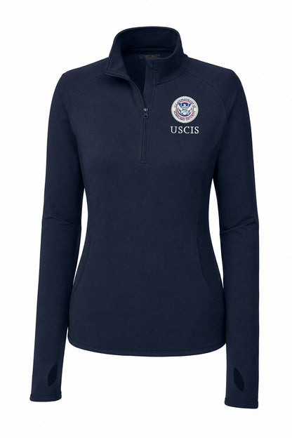 WOMEN'S USCIS SPORT TEK SPORT WICK STRETCH 1/2 ZIP PULLOVER-LST850