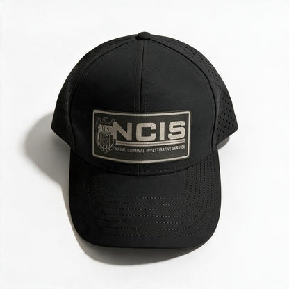 NCIS LOGO LEATHERETTE PATCH ON SCS BRAND PERFORATED MESH HAT