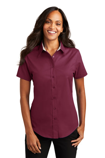 SHORT SLEEVE LADIES BUTTON SHIRT L508