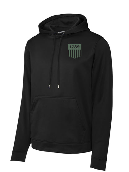 1789 PRINTED SHIELD WICKING HOODED PULLOVER-F244