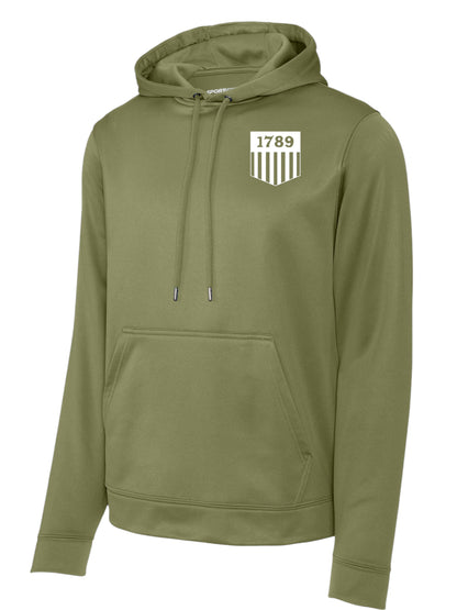 1789 PRINTED SHIELD WICKING HOODED PULLOVER-F244