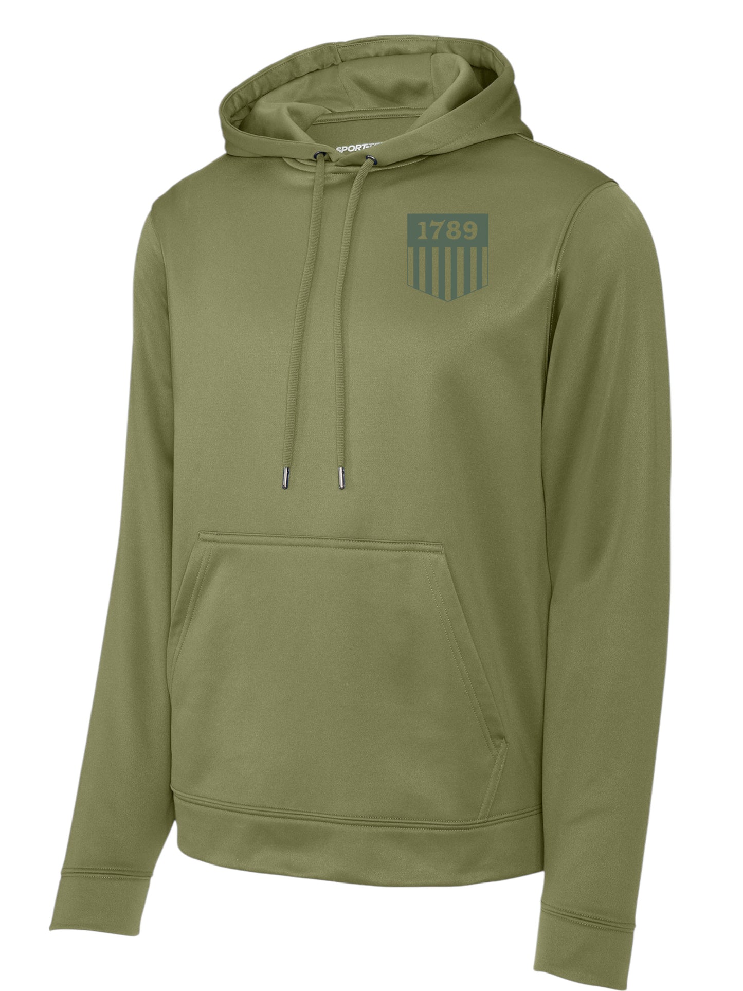 1789 PRINTED SHIELD WICKING HOODED PULLOVER-F244