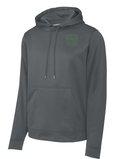 1789 PRINTED SHIELD WICKING HOODED PULLOVER-F244