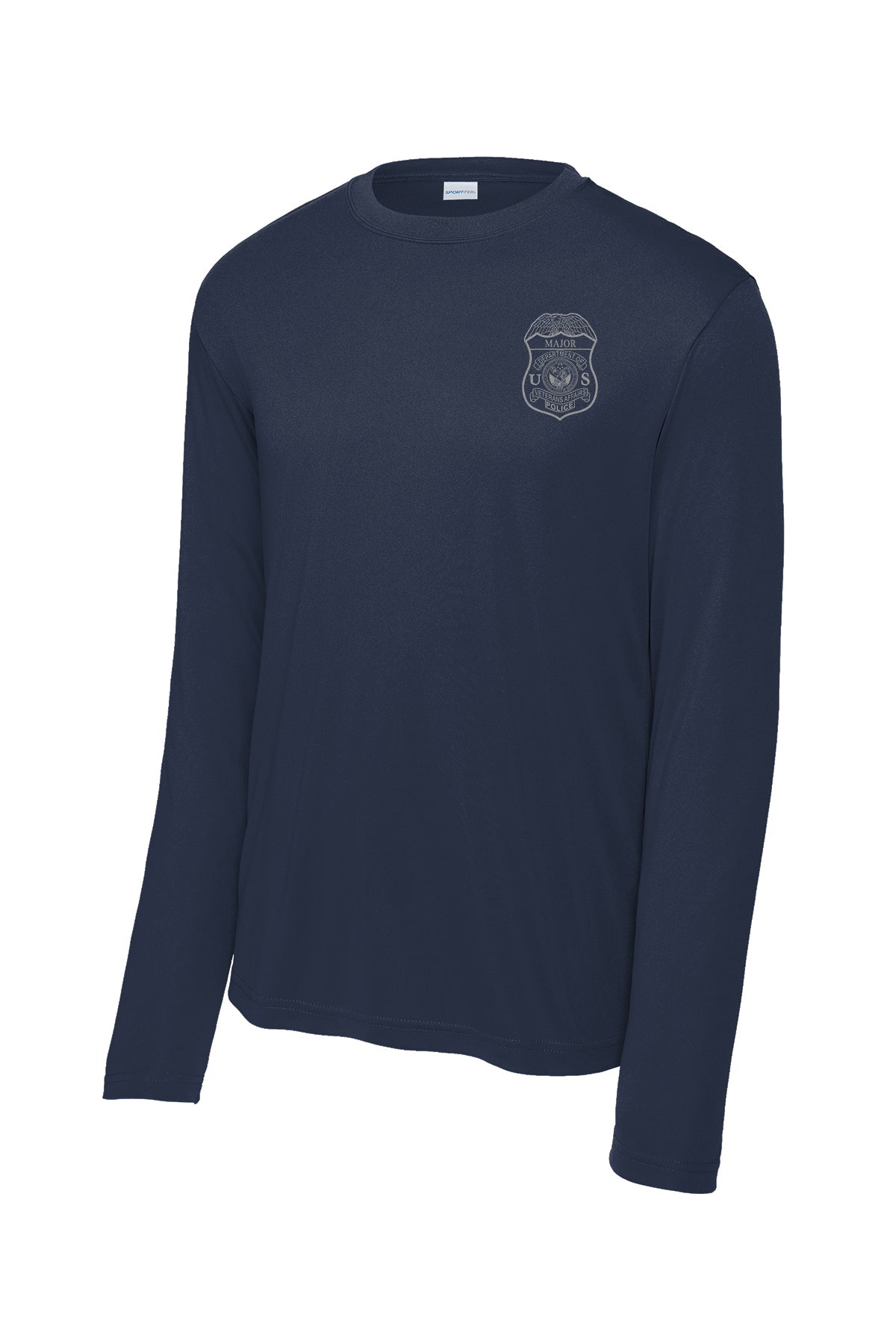 VA POLICE BADGE WICKING LONG SLEEVE T-SHIRT-ST350LS-GREY INK