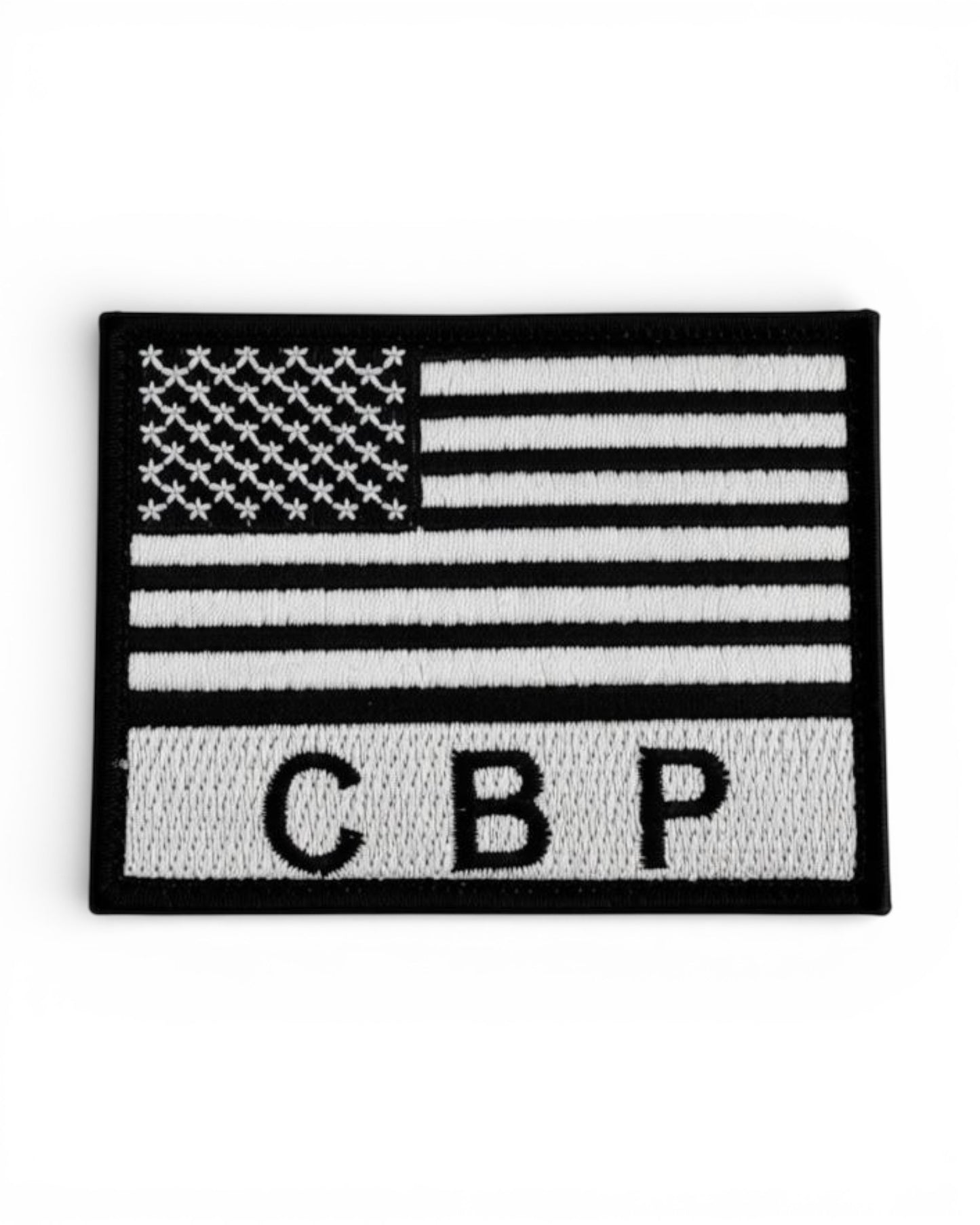 CBP FLAG PATCH GREY/BLACK W/ HOOK FASTENER