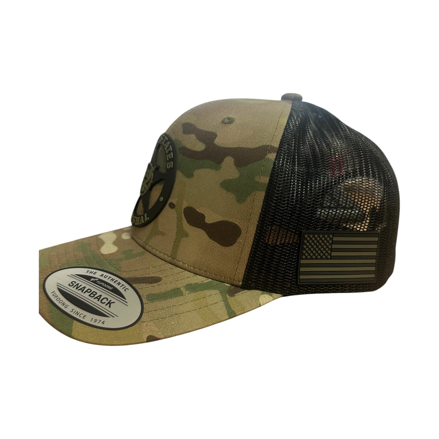 USMS PVC STAR W/ OD/BLACK PVC FLAG ON LEFT SIDE YP CLASSIC HAT-STC39