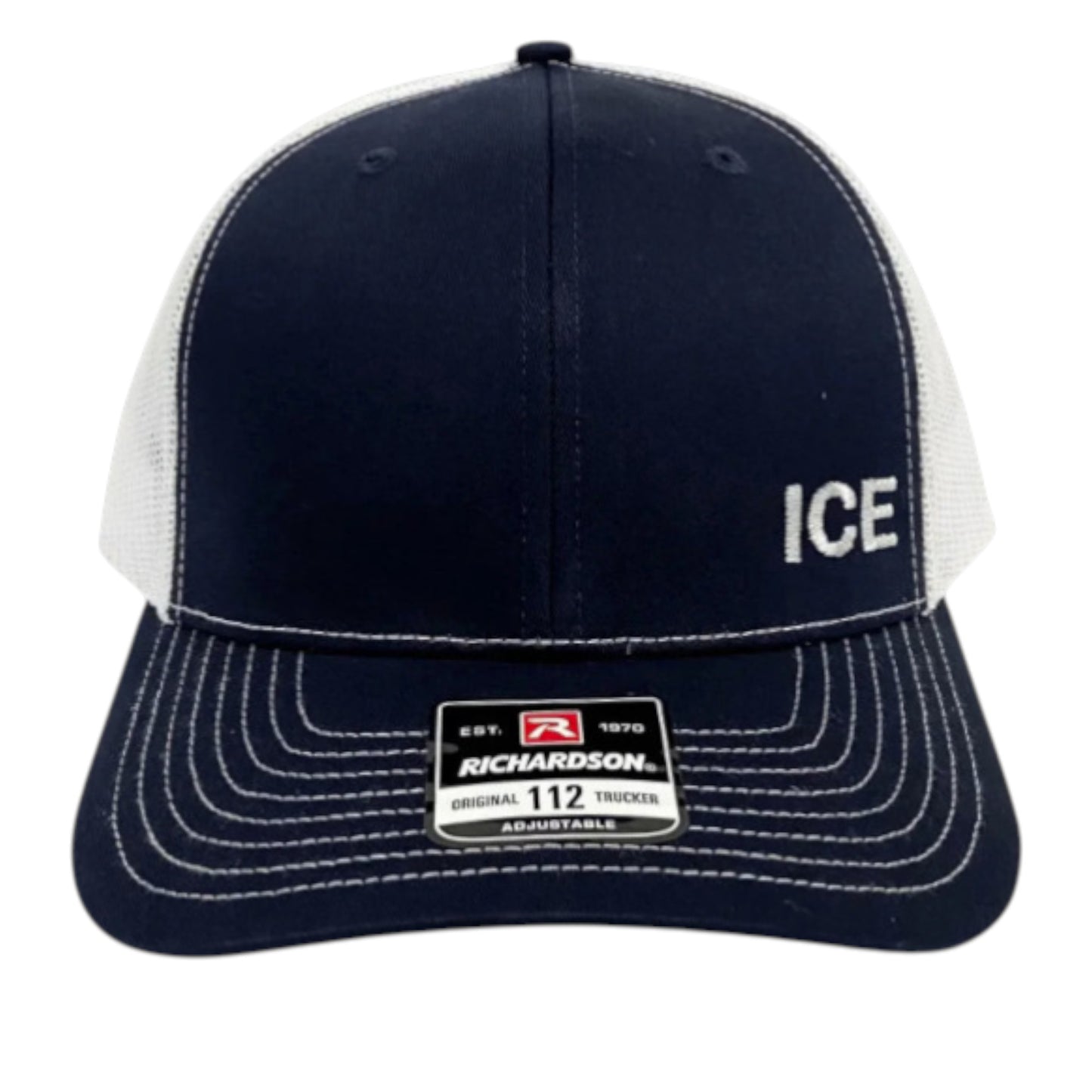 ICE LETTERS ON RICHARDSON HAT