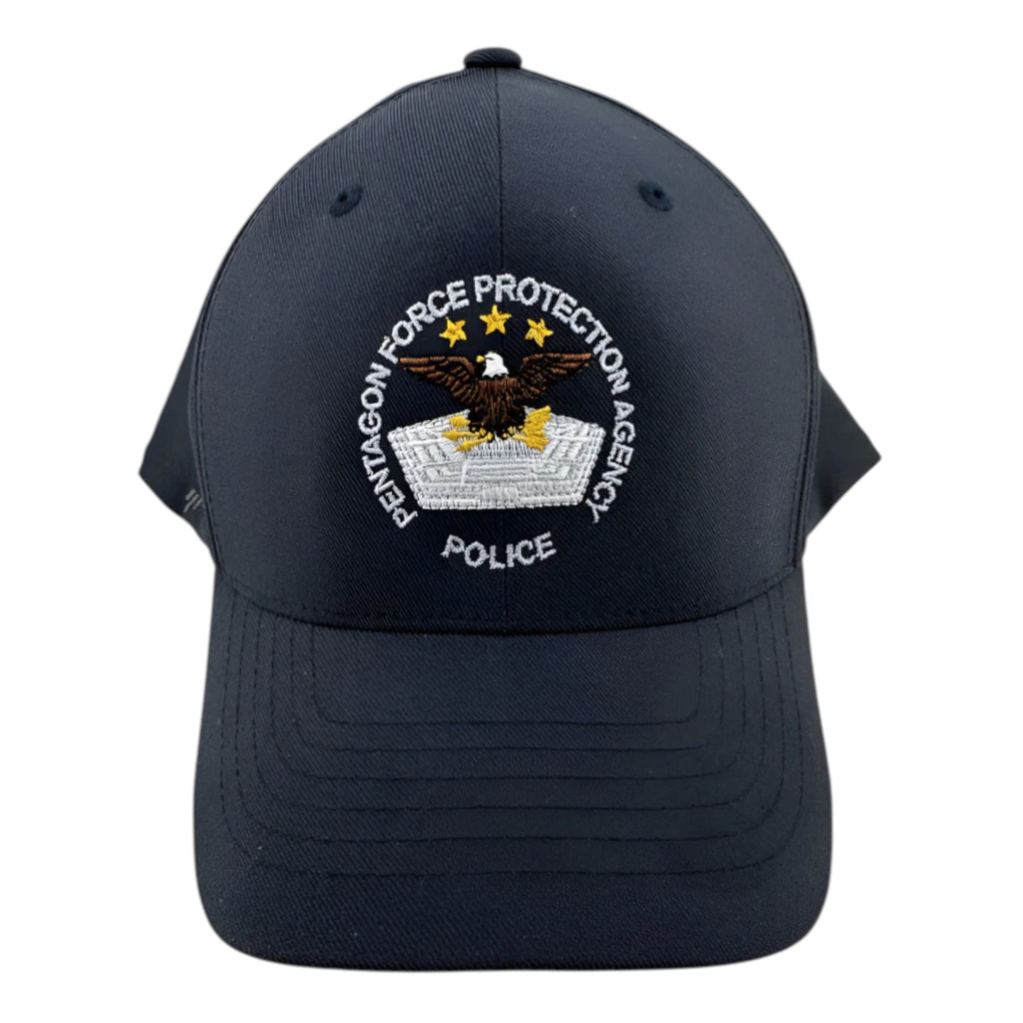 PENTAGON POLICE SEAL EMBROIDERED ON FLEXFIT HAT-NAVY