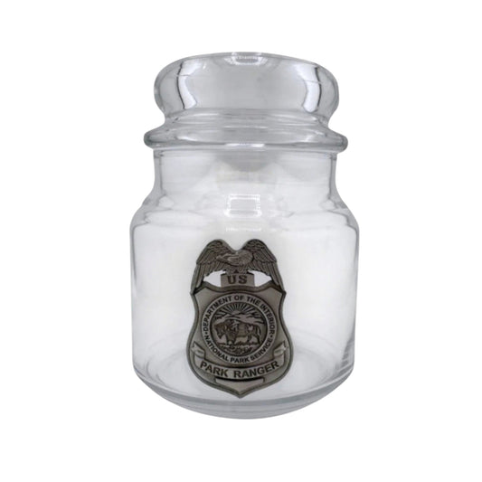 NPS CANDY JAR WITH PEWTER BADGE