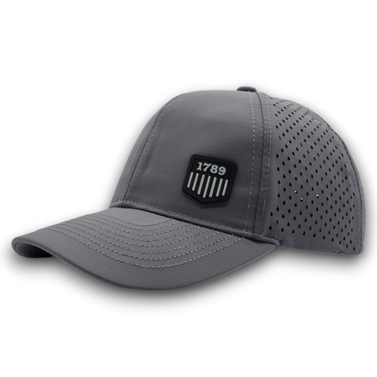 **NEW USMS PVC 1789 LOGO GREY/BLACK SCS BRAND PERFORATED MESH HAT