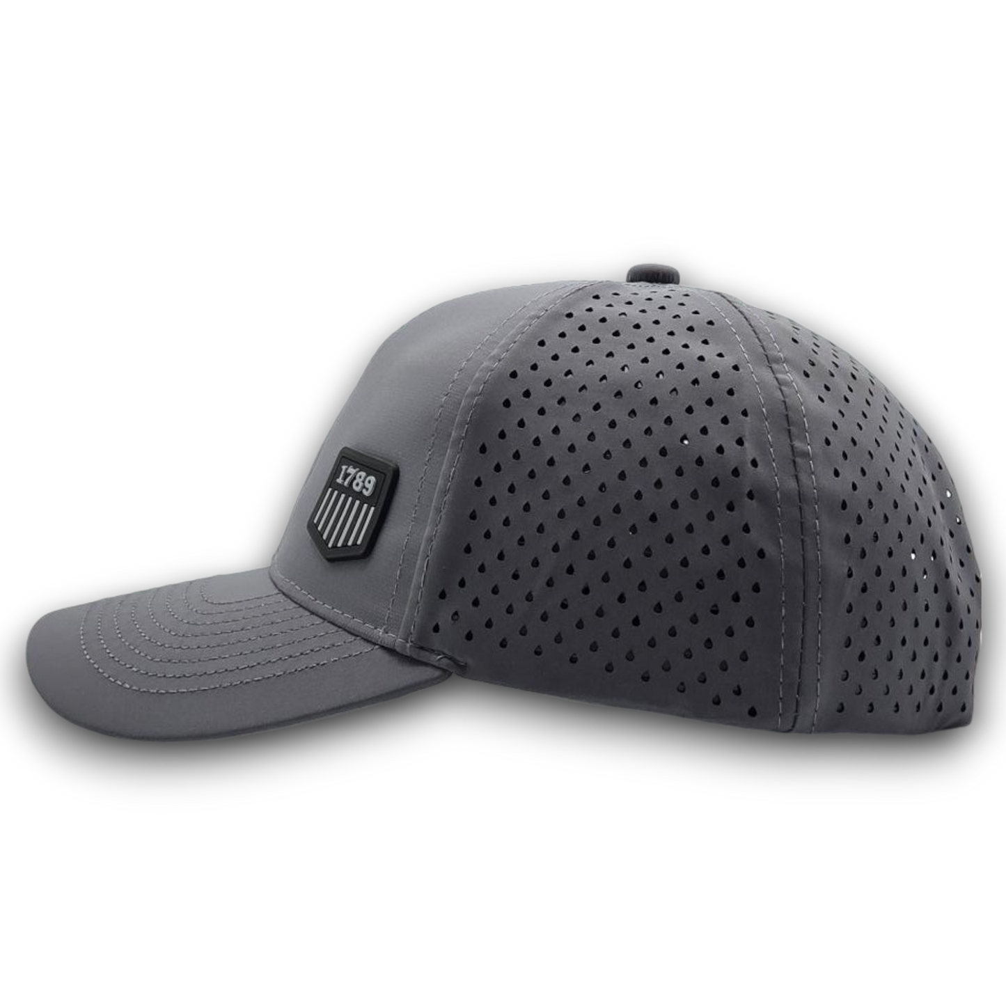 **NEW USMS PVC 1789 LOGO GREY/BLACK SCS BRAND PERFORATED MESH HAT