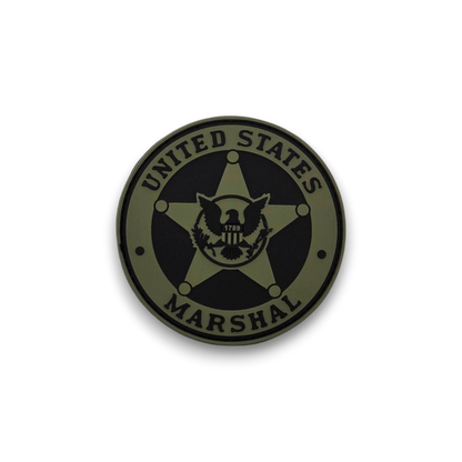 USMS PVC BADGE PATCH W/ HOOK FASTENER-RANGER GREEN/BLACK