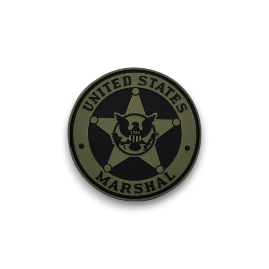 USMS PVC BADGE PATCH W/ HOOK FASTENER-RANGER GREEN/BLACK