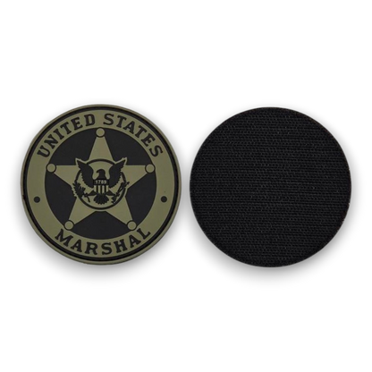 USMS PVC BADGE PATCH W/ HOOK FASTENER-RANGER GREEN/BLACK
