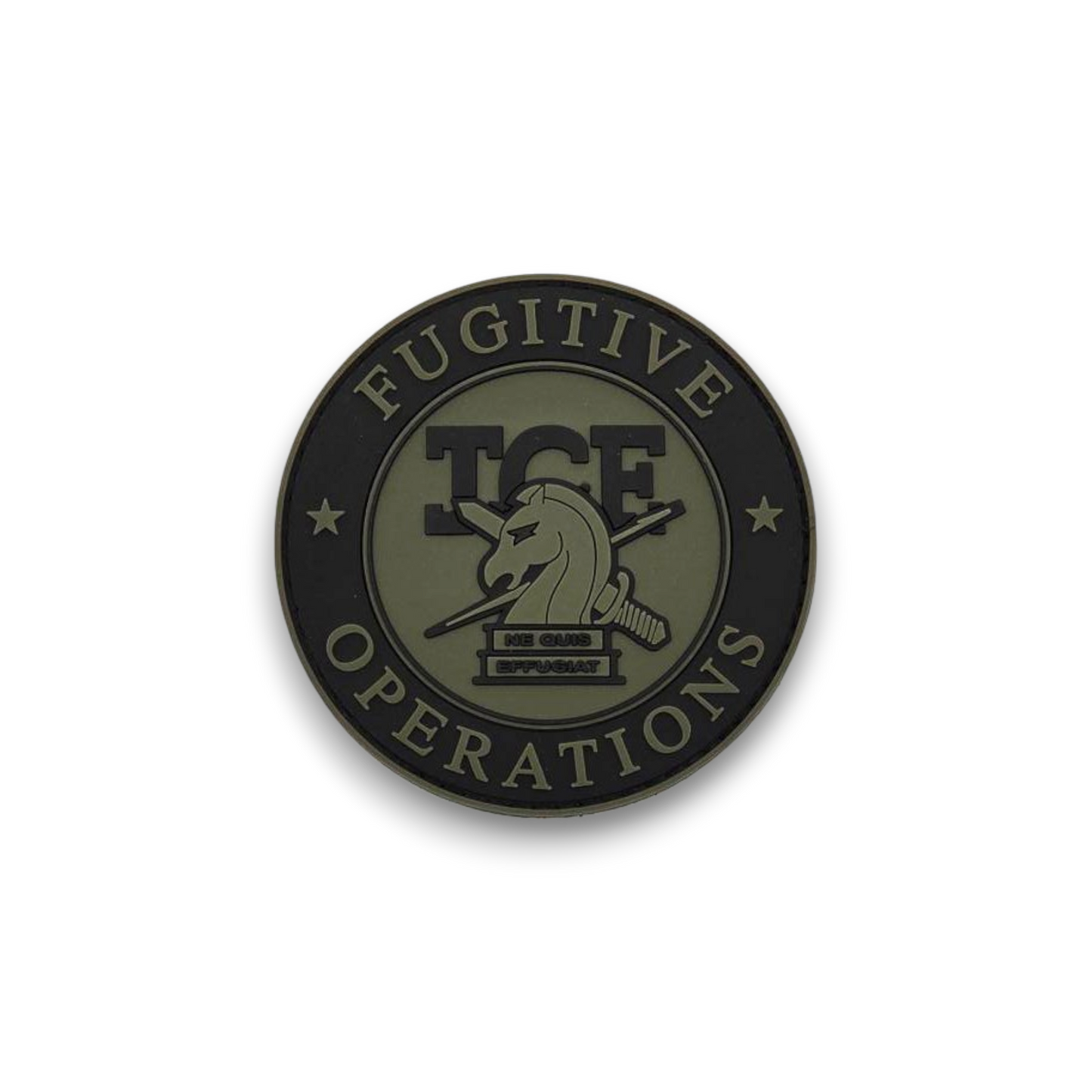 NEW! PVC ICE FUGITIVE OPERATIONS BADGE PATCH RANGER GREEN/BLACK