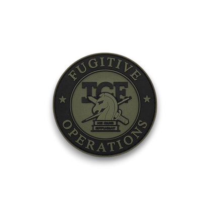 NEW! PVC ICE FUGITIVE OPERATIONS BADGE PATCH RANGER GREEN/BLACK