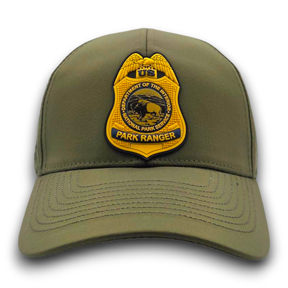 NPS PARK RANGER BADGE GOLD PVC PATCH SCS BRAND PERFORATED MESH HAT
