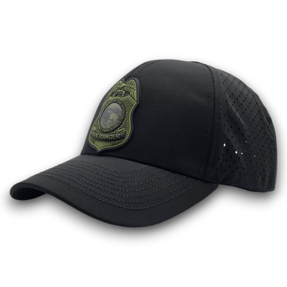 NPS PARK RANGER BADGE GOLD PVC PATCH SCS BRAND PERFORATED MESH HAT