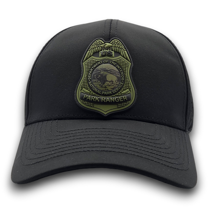 NPS PARK RANGER BADGE GOLD PVC PATCH SCS BRAND PERFORATED MESH HAT