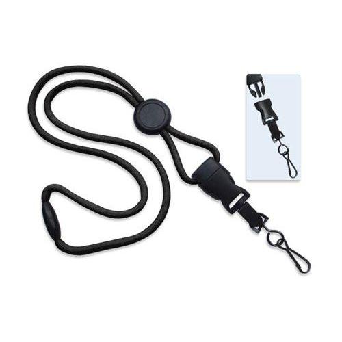 BLACK LANYARD 1/4" ROUND BREAKAWAY LANYARD