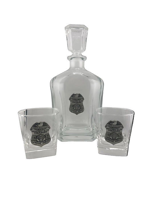 IRS CI Pewter Decanter Set