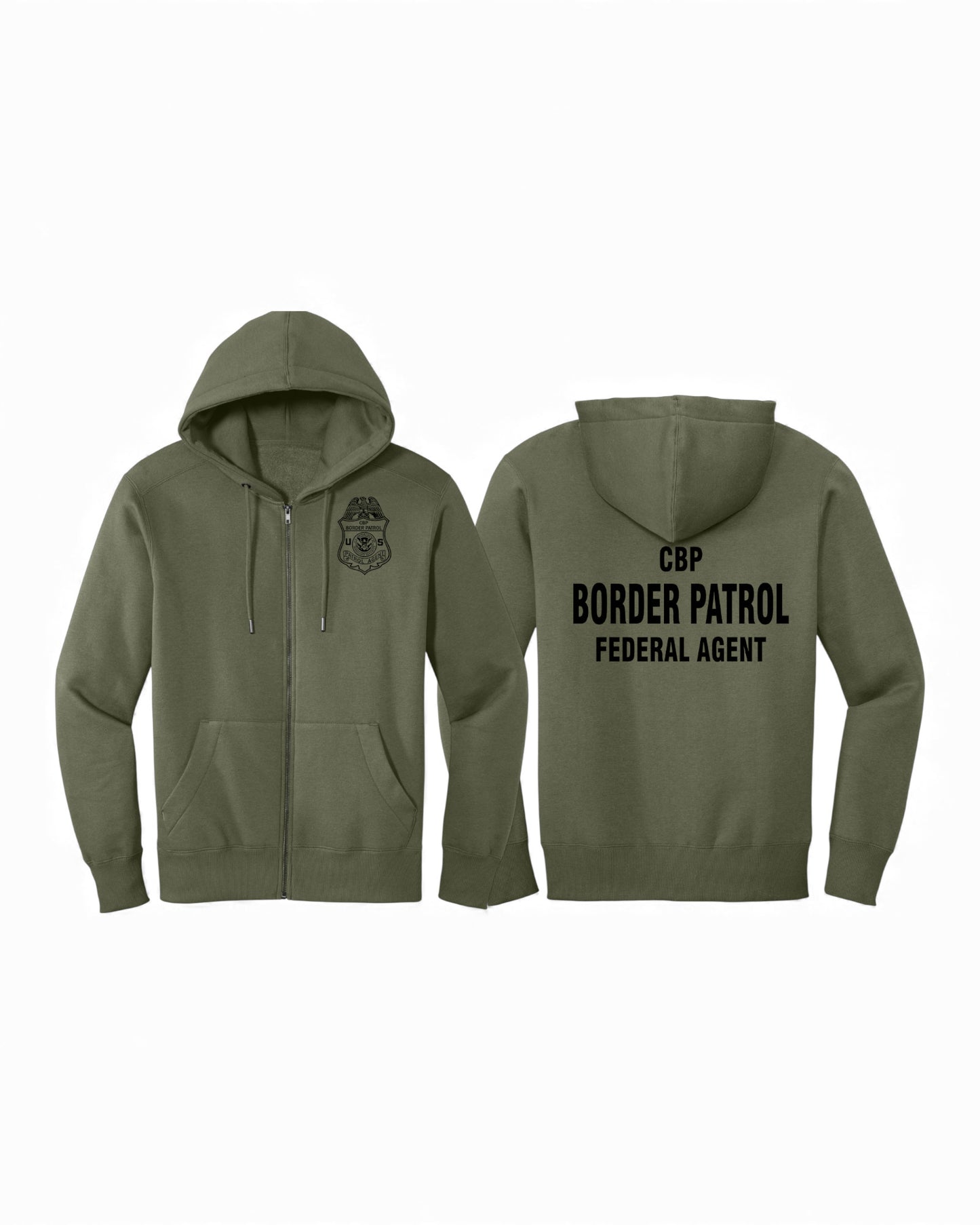 USBP DISTRICT PERFECT WEIGHT FLEECE FULL ZIP HOODIE-DT1103