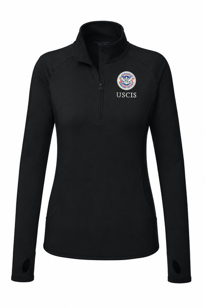 WOMEN'S USCIS SPORT TEK SPORT WICK STRETCH 1/2 ZIP PULLOVER-LST850