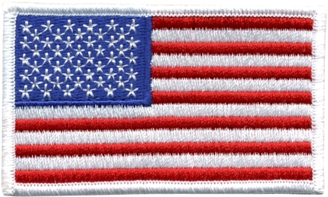 U.S. FLAG PATCH RED/WHITE/BLUE- WHITE TRIM