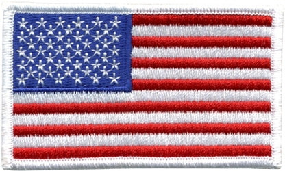 U.S. FLAG PATCH RED/WHITE/BLUE- WHITE TRIM