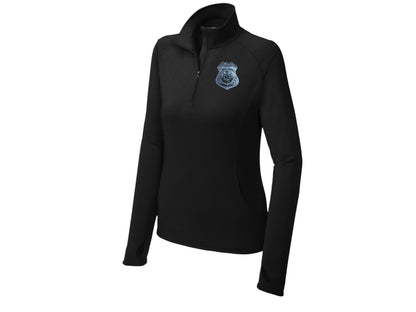 WOMEN'S ARMY CI SPECIAL AGENT BADGE SPORT WICK STRETCH 1/2 ZIP PULLOVER-LST850
