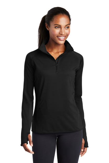 WOMEN'S SPORT-TEK SPORT WICK STRETCH 1/2 ZIP PULLOVER-LST850