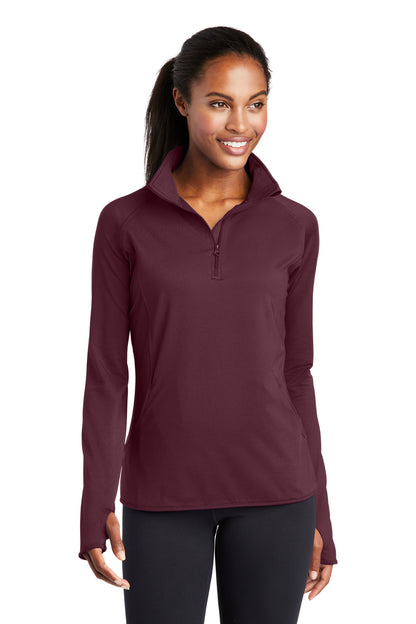 WOMEN'S SPORT-TEK SPORT WICK STRETCH 1/2 ZIP PULLOVER-LST850
