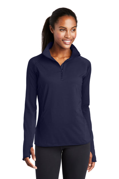 WOMEN'S SPORT-TEK SPORT WICK STRETCH 1/2 ZIP PULLOVER-LST850