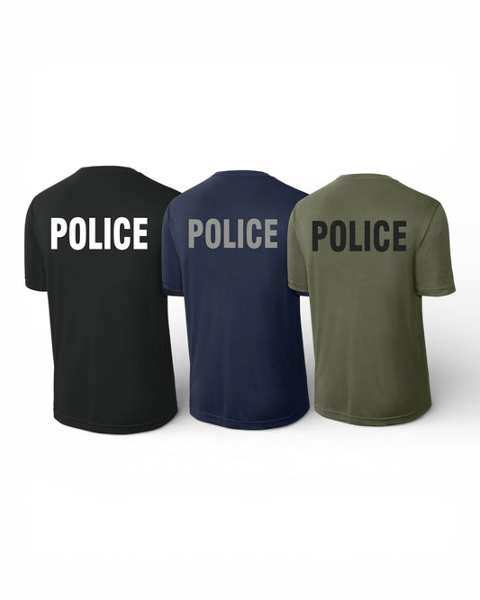 POLICE BACKPRINT PERFORMANCE AGENCY RAID T-SHIRT ST350