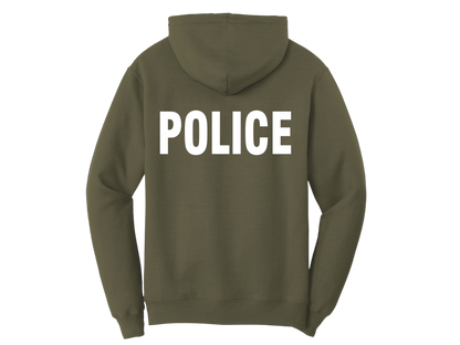 POLICE BACKPRINT HOODED SWEATSHIRT 50/50 FLEECE PC78H