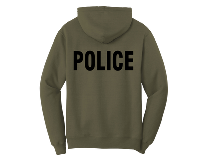 POLICE BACKPRINT HOODED SWEATSHIRT 50/50 FLEECE PC78H