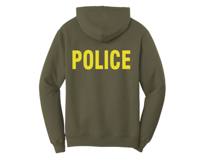 POLICE BACKPRINT HOODED SWEATSHIRT 50/50 FLEECE PC78H