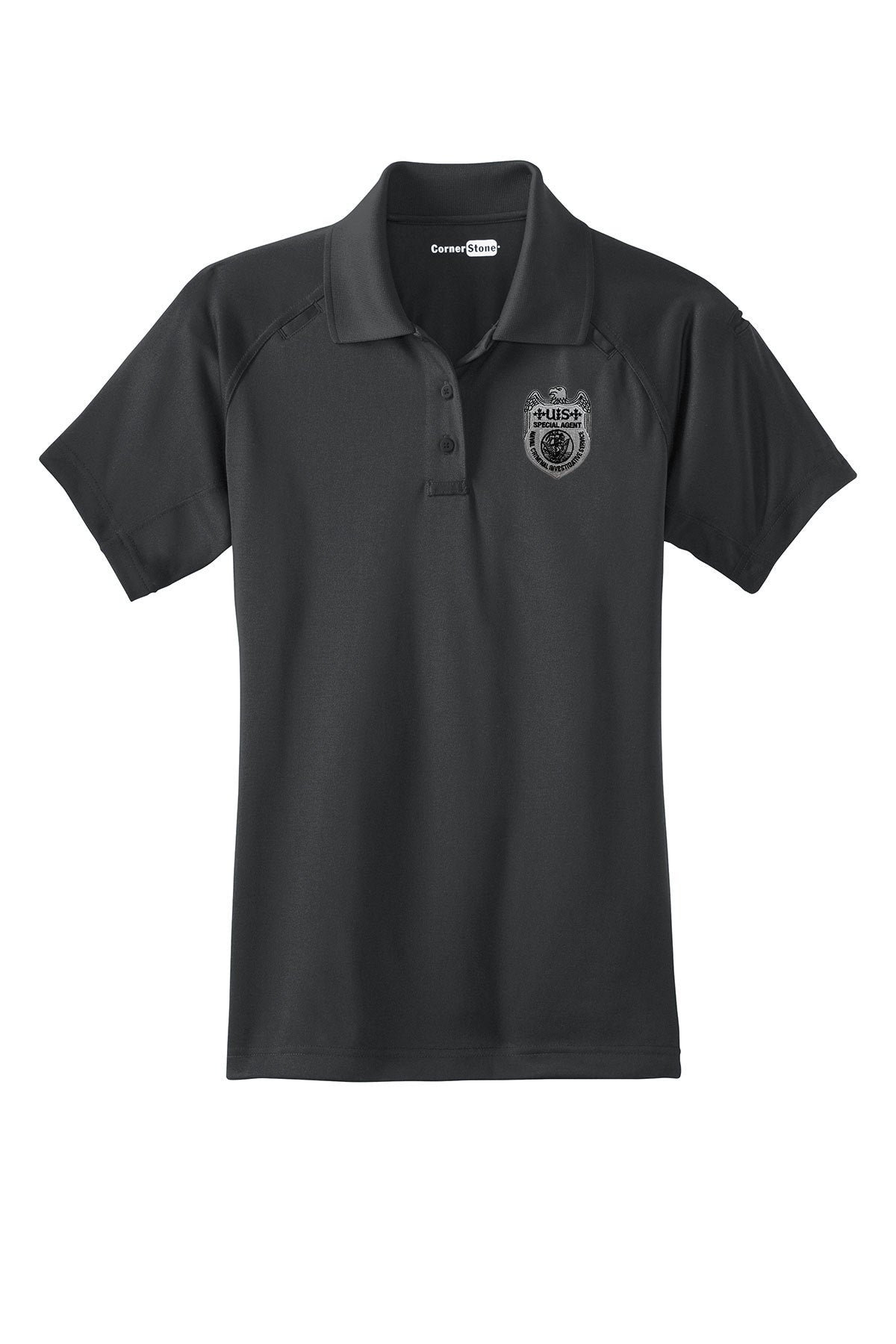 WOMEN'S NCIS SPECIAL AGENT BADGE ON CORNERSTONE TACTICAL POLO-CS411