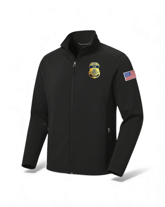 MEN'S ICE OFFICER BADGE SOFT SHELL JACKET-J317